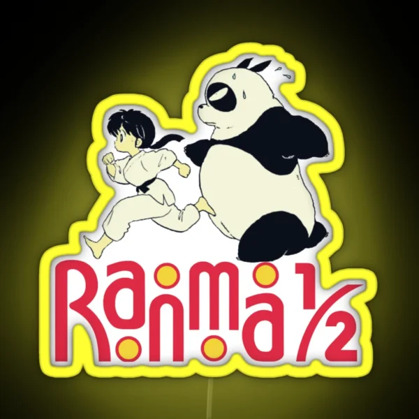 Ranma Panda Run ORIGINAL DRAWN RGB Neon Sign