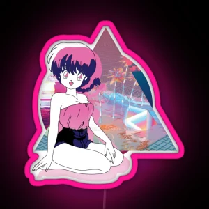 Ranma Saotome Vaporwave Ranma 1 2 RGB Neon Sign