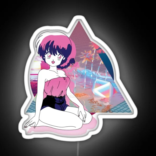 Ranma Saotome Vaporwave Ranma 1 2 RGB Neon Sign