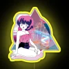 Ranma Saotome vaporwave-style RGB neon sign yellow-themed.