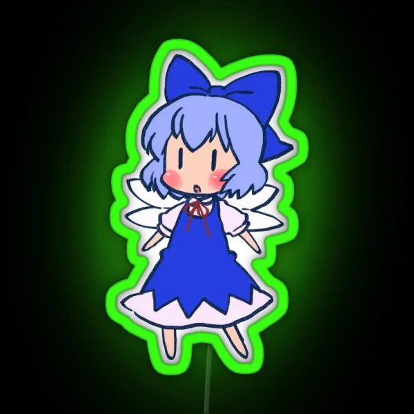 Ransroom Draws The Atai Cirno Sofubi Figurine Touhou RGB Neon Sign