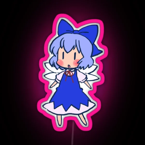 Ransroom Draws The Atai Cirno Sofubi Figurine Touhou RGB Neon Sign