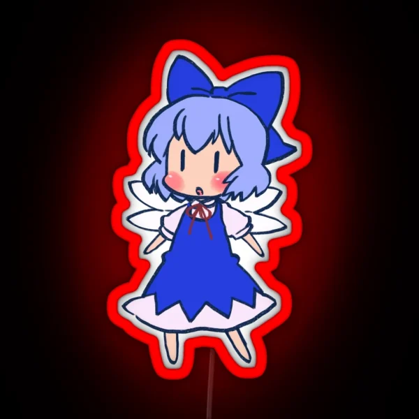 Ransroom Draws The Atai Cirno Sofubi Figurine Touhou RGB Neon Sign