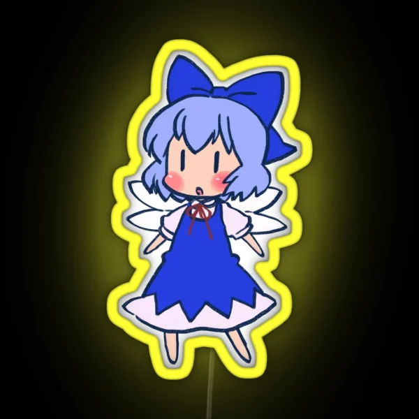 Ransroom Draws The Atai Cirno Sofubi Figurine Touhou RGB Neon Sign