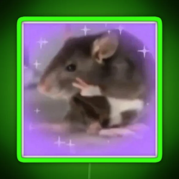 Rat Mood Meme RGB Neon Sign