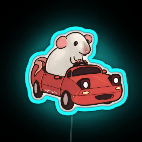 Rat On A Miata RGB Neon Sign