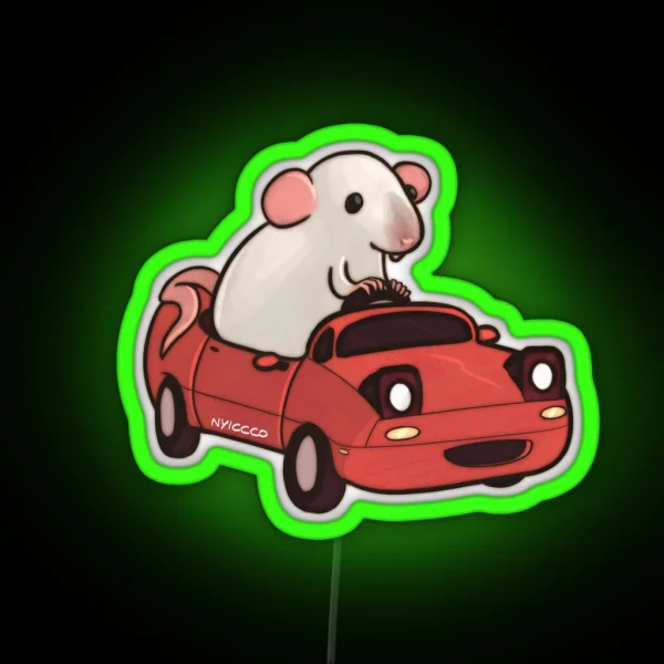 Rat On A Miata RGB Neon Sign