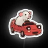 rat on Mazda Miata RGB neon sign white