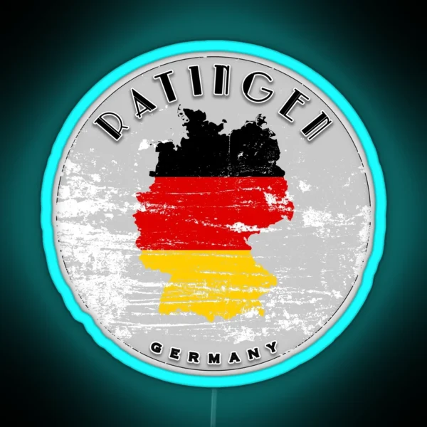 Ratingen Germany Flag Worn RGB Neon Sign