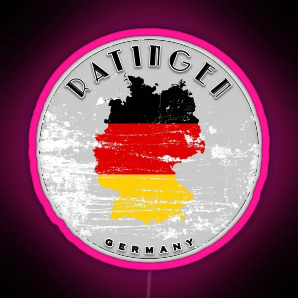 Ratingen Germany Flag Worn RGB Neon Sign