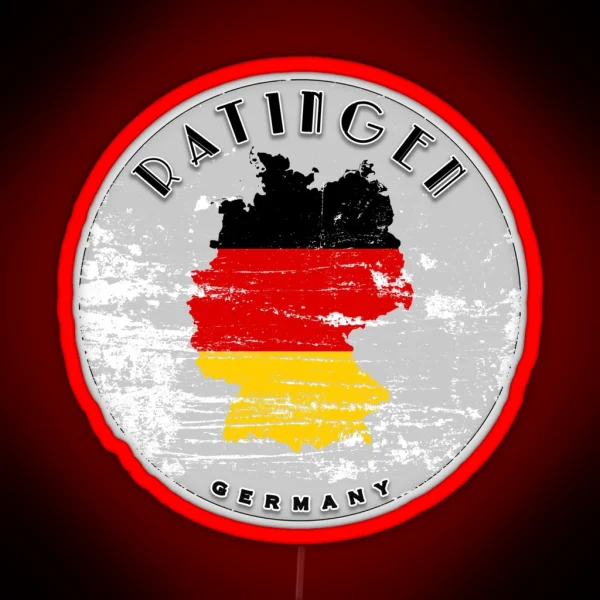 Ratingen Germany Flag Worn RGB Neon Sign