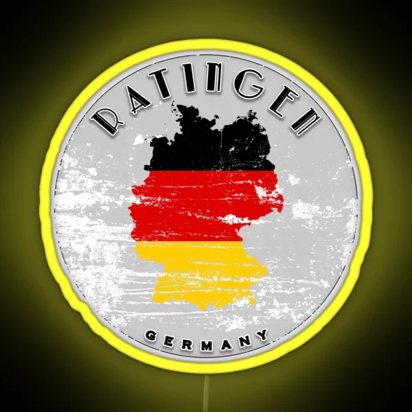 Ratingen Germany Flag Worn RGB Neon Sign