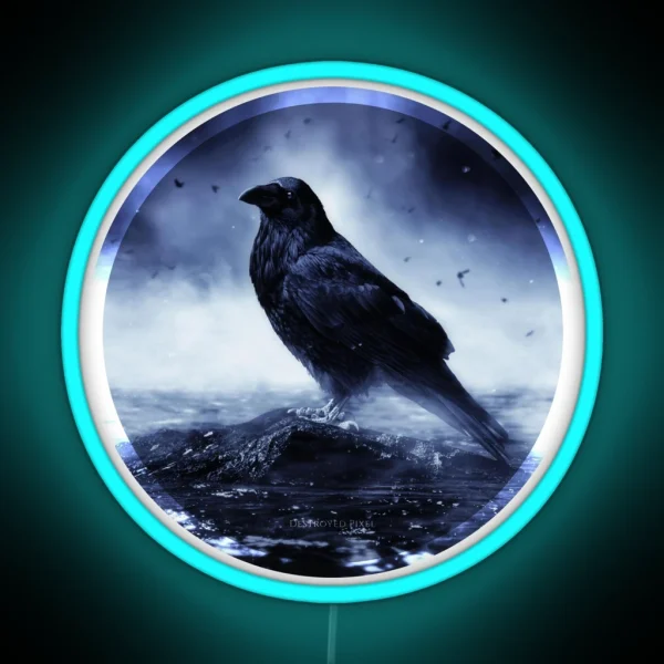 Raven In Mystical Light RGB Neon Sign