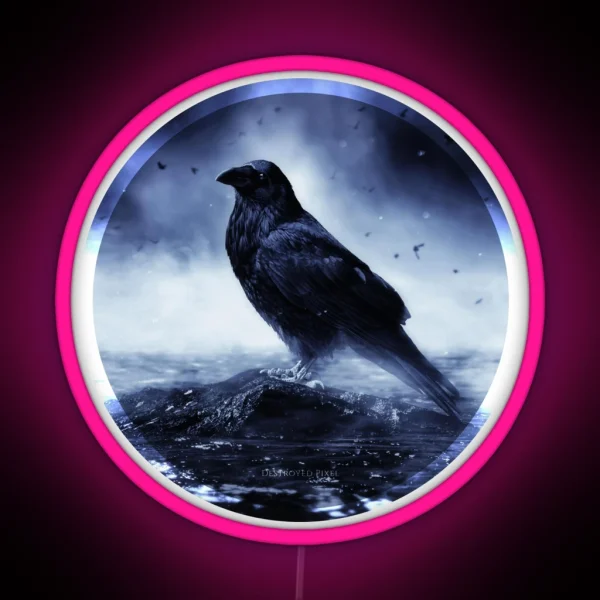 Raven In Mystical Light RGB Neon Sign