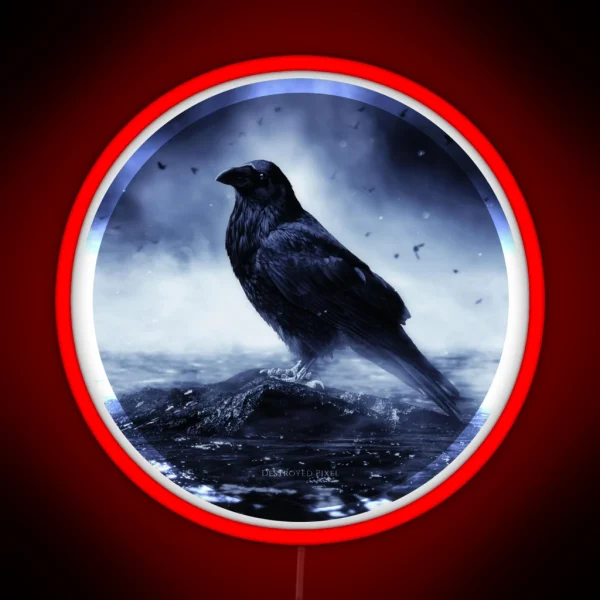 Raven In Mystical Light RGB Neon Sign
