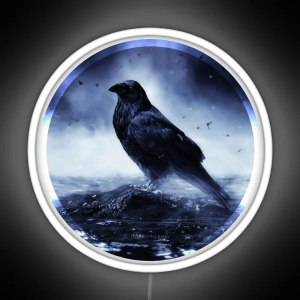 Raven In Mystical Light RGB Neon Sign