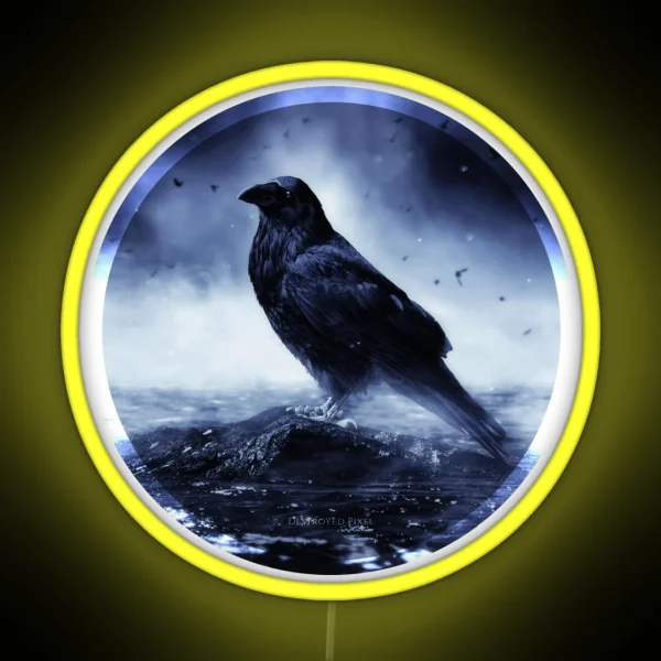 Raven In Mystical Light RGB Neon Sign