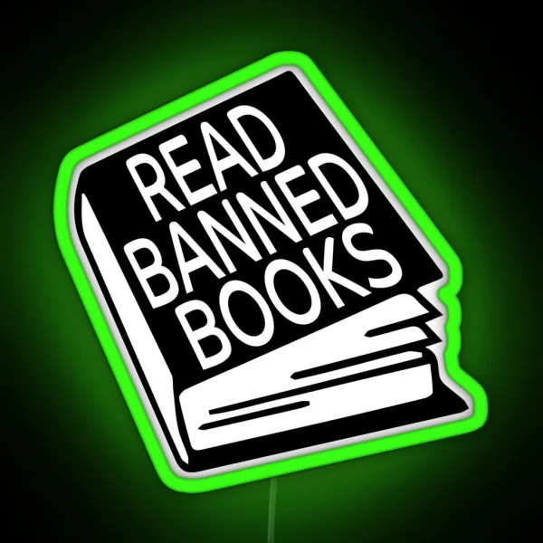 Read Banned Books Led Black White Free Speech RGB Neon Sign