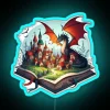 RGB neon sign displaying 'Reading Fantasy Books Is Fun' with vibrant colors.