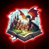Reading fantasy books is fun neon sign in RGB colors - red.