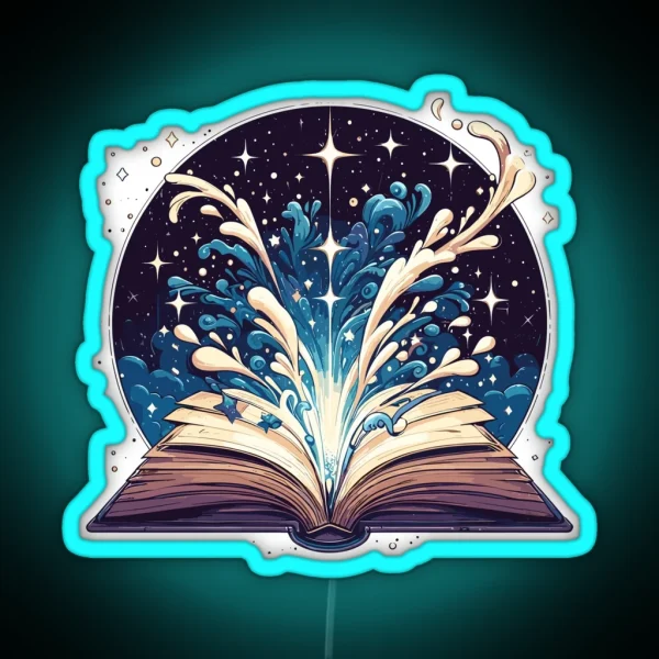 Reading Magical Book RGB Neon Sign