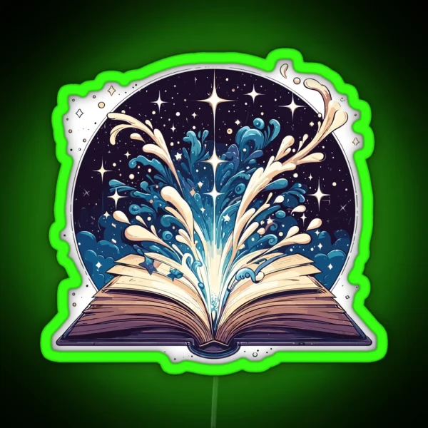 Reading Magical Book RGB Neon Sign