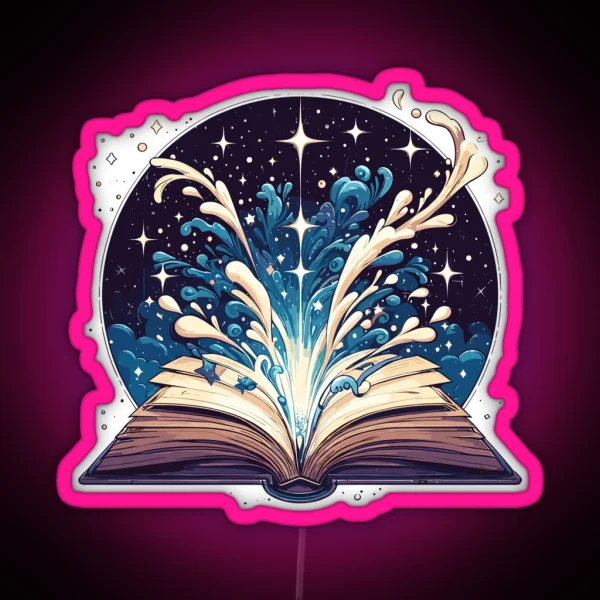 Reading Magical Book RGB Neon Sign