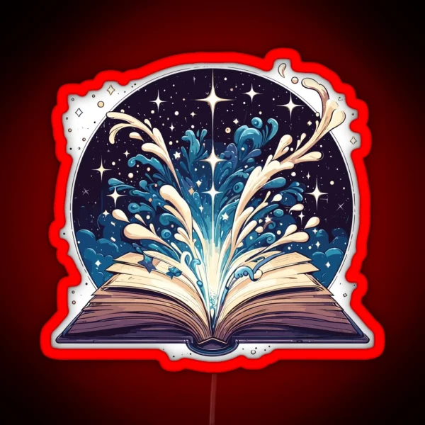 Reading Magical Book RGB Neon Sign
