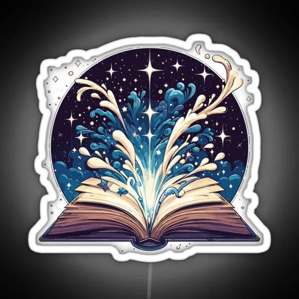 Reading Magical Book RGB Neon Sign