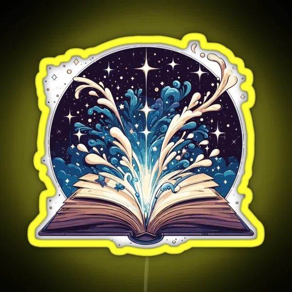 Reading Magical Book RGB Neon Sign