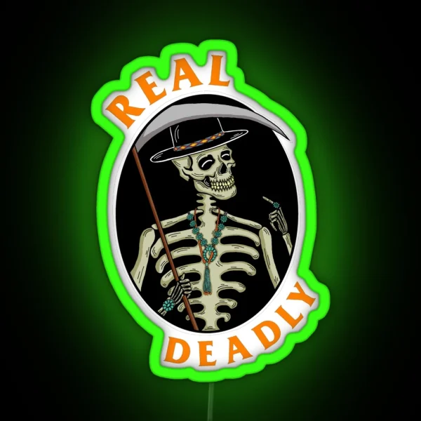 Real Deadly Ntv Skull RGB Neon Sign