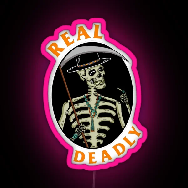 Real Deadly Ntv Skull RGB Neon Sign