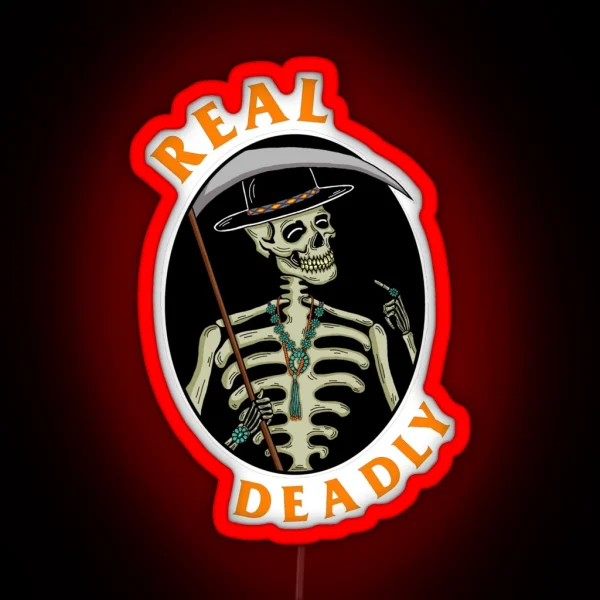 Real Deadly Ntv Skull RGB Neon Sign