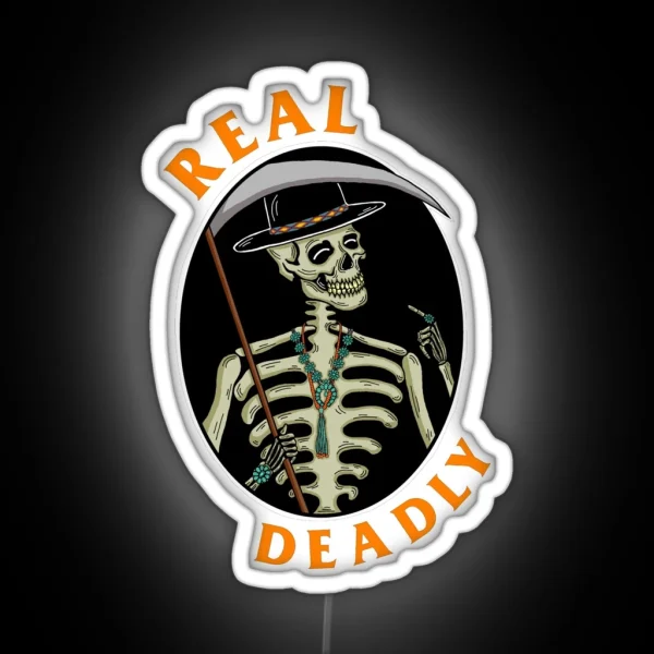 Real Deadly Ntv Skull RGB Neon Sign