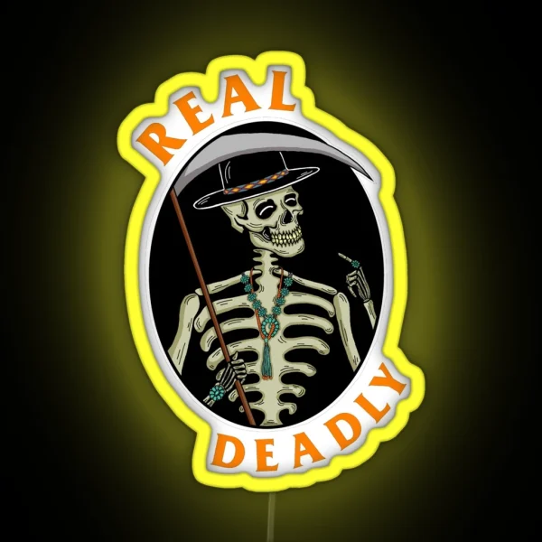 Real Deadly Ntv Skull RGB Neon Sign