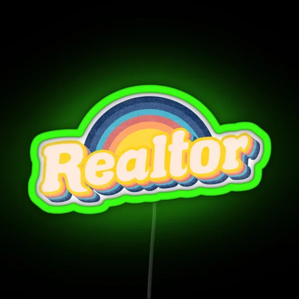 Realtor Retro Vibe RGB Neon Sign