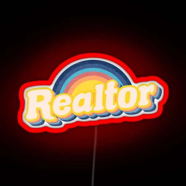 Realtor Retro Vibe RGB Neon Sign