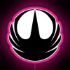 Rebel Neon Logo Sign in Vibrant RGB Pink
