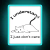 rebel rascal the i don't care cat rgb neon sign blue