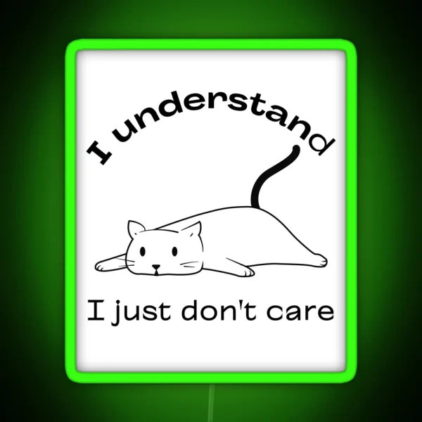Rebel Rascal The I Don T Care Cat RGB Neon Sign
