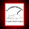 RGB neon rebel rascal cat don't care attitude red sign.