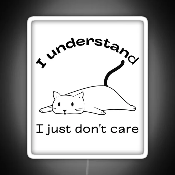 Rebel Rascal The I Don T Care Cat RGB Neon Sign