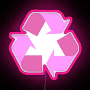 Recycle Symbol Pink RGB Neon Sign