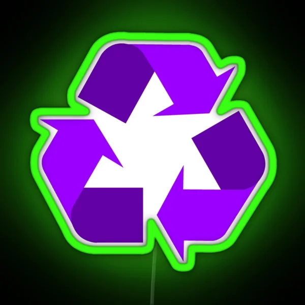 Recycle Symbol Purple RGB Neon Sign