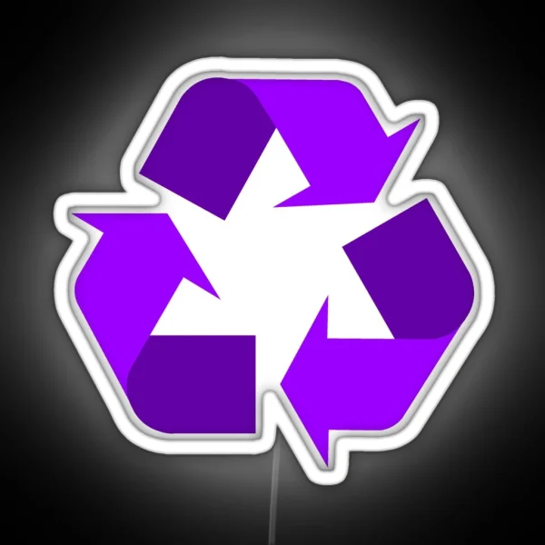 Recycle Symbol Purple RGB Neon Sign