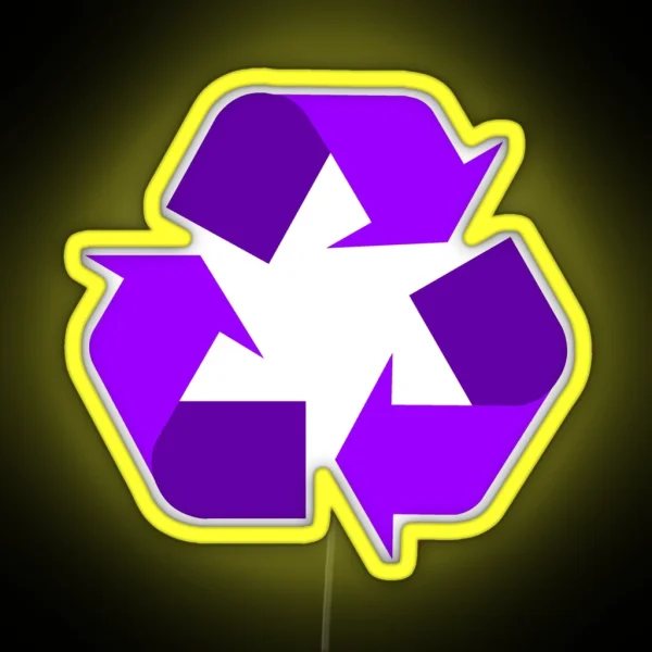 Recycle Symbol Purple RGB Neon Sign