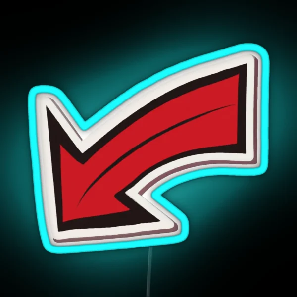 Red Arrow Curved RGB Neon Sign