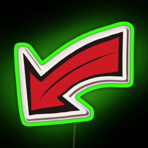 Red Arrow Curved RGB Neon Sign