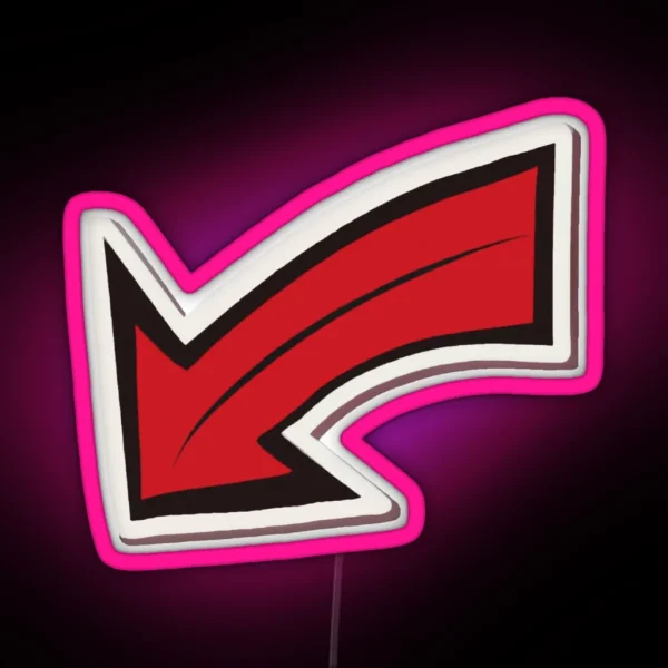 Red Arrow Curved RGB Neon Sign