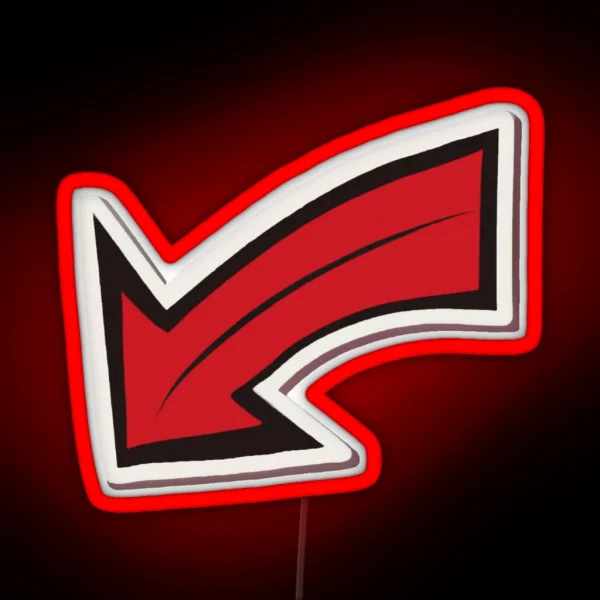 Red Arrow Curved RGB Neon Sign